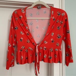 Red floral top ASOS